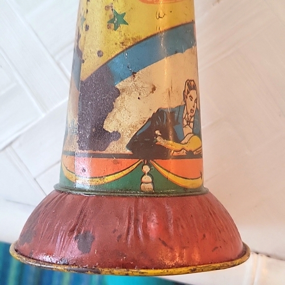 Vintage Tin Noise Maker Litho New Year's Eve Party Horn Dancers and Musicians - Picture 7 of 13